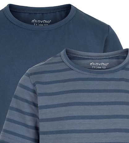 Minymo T-shirts - 2-pack - New Navy w. Stripes
