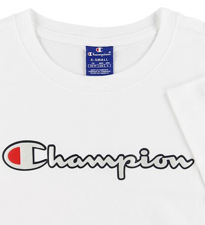 Champion Fashion Stuttermabolur - Hvítur M. Lógó