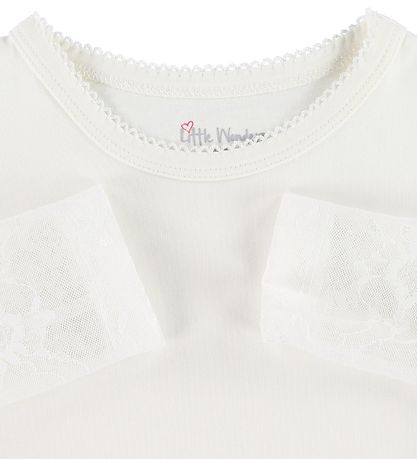 Little Wonders Blouse w. Lace sleeves - Maja - White