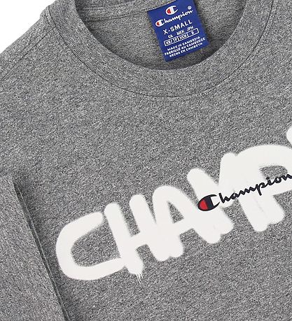 Champion T-shirt - Gråmelerad m. Logo