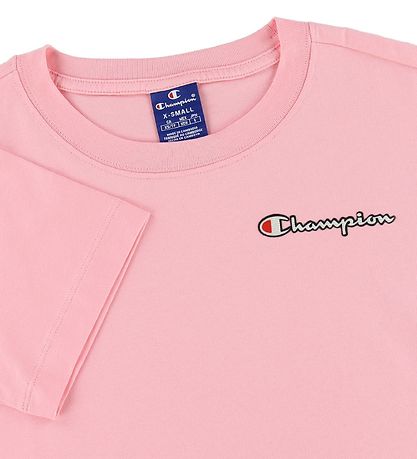 Champion Fashion Stuttermabolur - Bleikt M. Lógó
