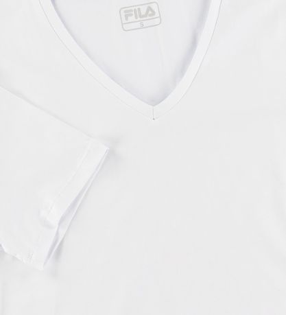 Fila Stuttermabolur - V-Neck - Hvítt