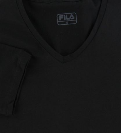 Fila Stuttermabolur - V-Neck - Svart