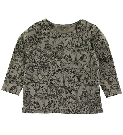 Soft Gallery Pullover - Baby Bella - Armygrün m. Eulen