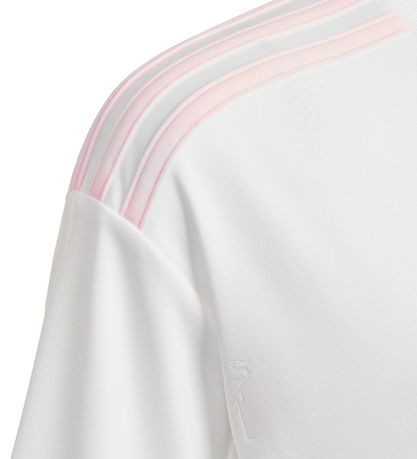 adidas Performance Stuttermabolur - Hvítur M. Bleikt Prentað