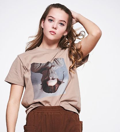 Hound T-shirt - Latté w. Print