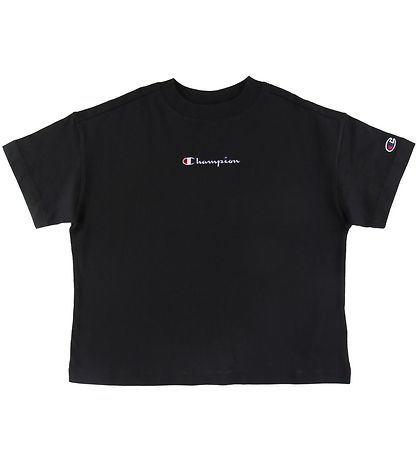 Champion Fashion T Shirt Crop Schwarz m. Logo KW DE