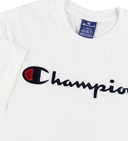 Champion Fashion T-Shirt - Blanc av. Logo