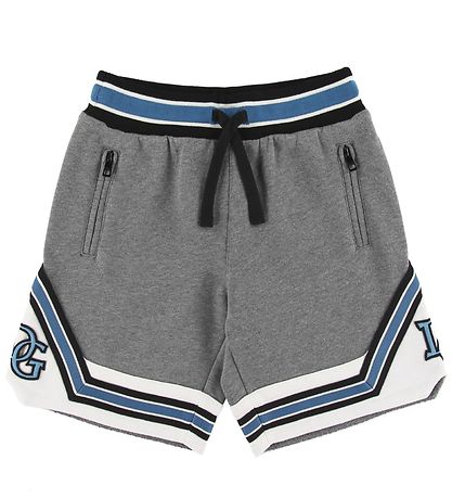 Dolce & Gabbana Sweatshorts - Gråmelerad m. Vit/Blå