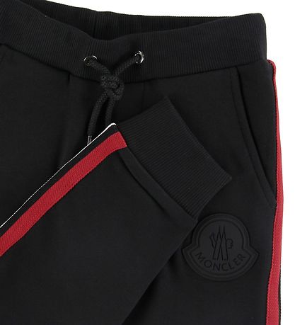 Moncler Sweatpants - Black w. Red Stripe