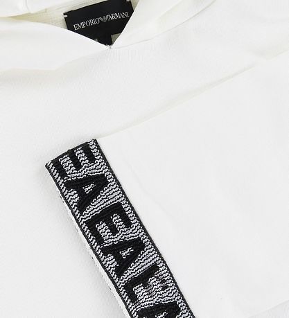 Emporio Armani Hettupeysa - Crop - Hvítar M. Palíettur