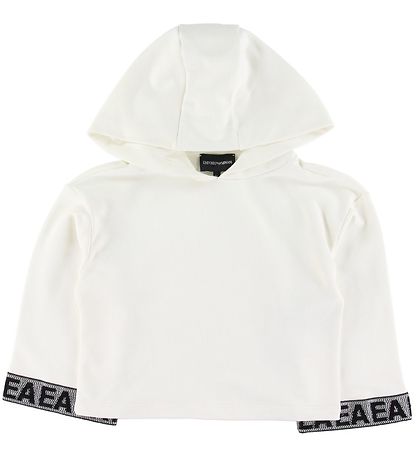 Emporio Armani Hettupeysa - Crop - Hvítar M. Palíettur