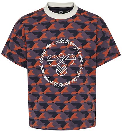 Hummel Stuttermabolur - HMLArmelia - Fjólublátt/Rautt