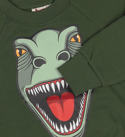 DYR Sweatshirt - ANIMALS Bellow - Green w. Dinosaur