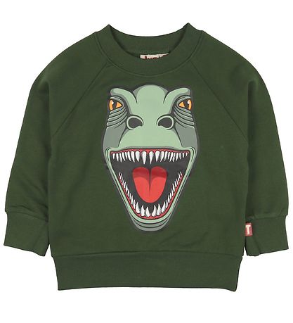 DYR Sweatshirt - ANIMALS Bellow - Green w. Dinosaur