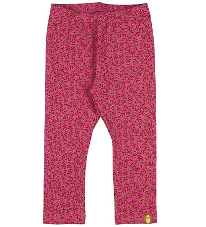 Danef Leggings - Andrea - Pink w. Flowers