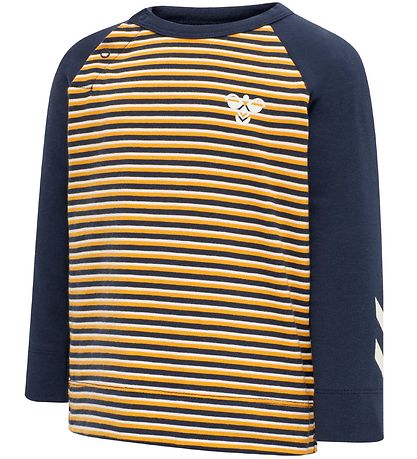 Hummel Long Sleeve Top - hmlStanton - Yellow/Navy