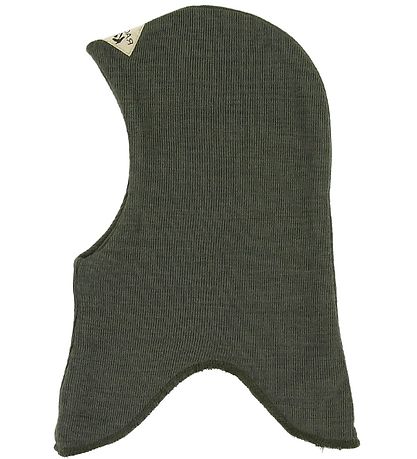 Racing Kids Balaclava - Wool/Cotton - 2-layer - Green