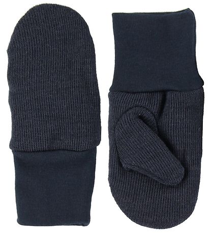 Racing Kids Mittens - Wool/Cotton - Navy
