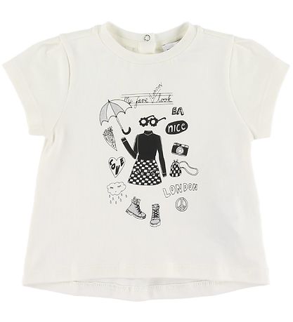 Emporio Armani T-shirt - Latte w. Print