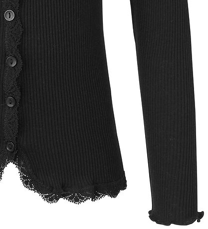 Rosemunde Cardigan - Seide/Baumwolle - Rib - Schwarz