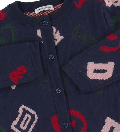 Dolce & Gabbana Cardigan - Wool - Navy w. Logos