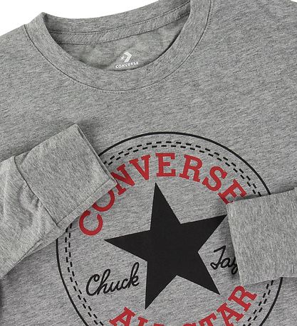 Converse Long Sleeve Top - Grey Melange w. Logo