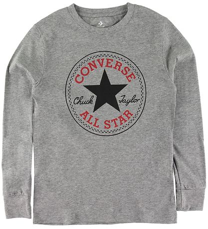 Converse Long Sleeve Top Grey Melange w. Logo KW ES