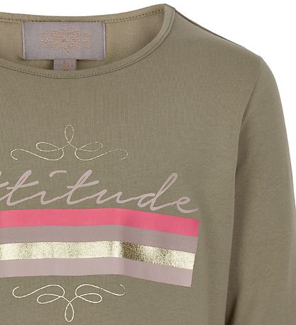 Creamie Long Sleeve Top - Attitude - Covert Green w. Print