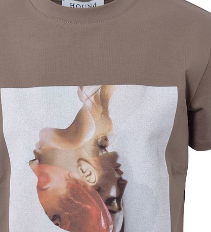 Hound T-shirt - Mocha w. Print