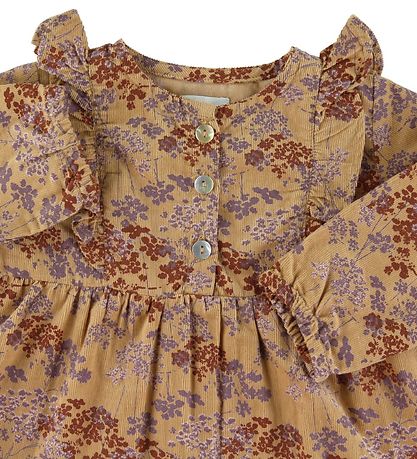 Mini A Ture Kleid - Cord - Ama - Sweet Curry m. Blumen
