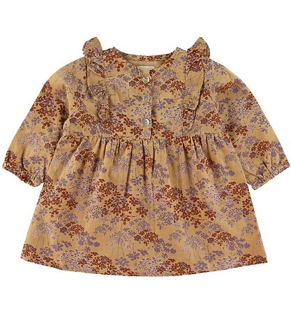 Mini A Ture Kleid - Cord - Ama - Sweet Curry m. Blumen
