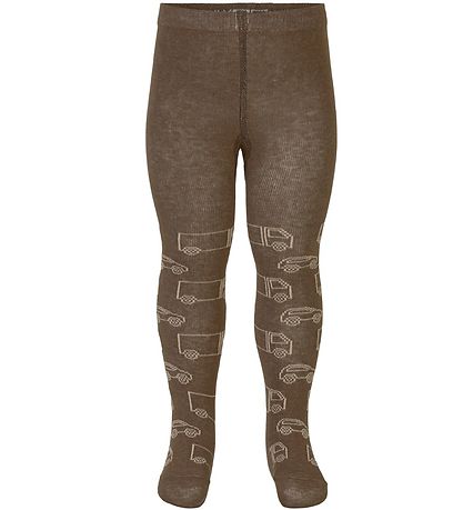 Minymo Tights - Coca Brown w. Cars