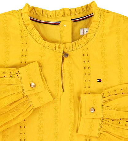 Tommy Hilfiger Kjóll - Útsaumur Anglais - Valley Yellow