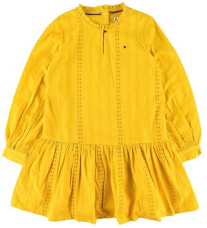 Tommy Hilfiger Kjóll - Útsaumur Anglais - Valley Yellow