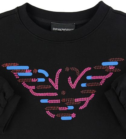 Emporio Armani Sweatshirt - Sort m. Pailletten