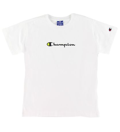 Champion Fashion Stuttermabolur - Hvítur M. Lógó