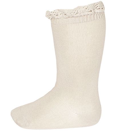 Condor Knee-High Socks w. Lace - Beige