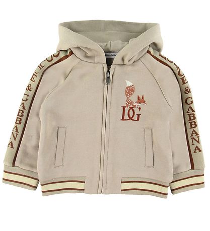 Dolce Gabbana Zip Hoodie Beige w. Fox Prompt Shipping