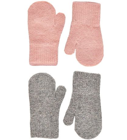 CeLaVi Fäustlinge - Wolle/Nylon - 2er-Pack - Misty Rose/Graumeli