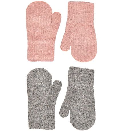 CeLaVi Mittens - Wool/Nylon - 2-pack - Misty Rose/Gray Melange