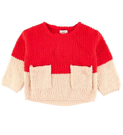 Stella McCartney Kids Prjónuð peysa - Ull - Loopie - Rautt/Bleik