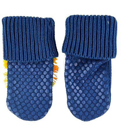 Stella McCartney Kids Lúffur/Ungbarnahúfa - Veður - Gult/Dökkblá