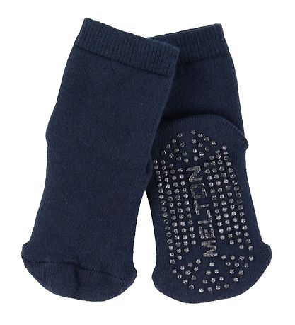 Melton Socks - Let's Go - Navy w. Anti-slip