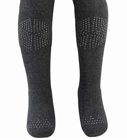 Melton Tights - Let' Go - Charcoal w. Anti-slip
