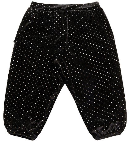 Petit by Sofie Schnoor Velvet Trousers - Holly - Black w. Dots