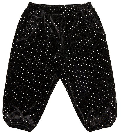 Petit by Sofie Schnoor Velvet Trousers - Holly - Black w. Dots