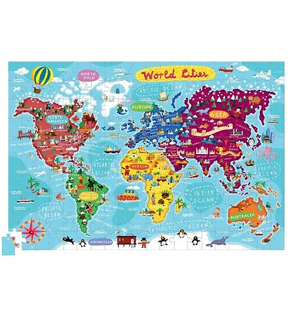 Crocodile Creek Puzzle - 200 Pieces - World Map