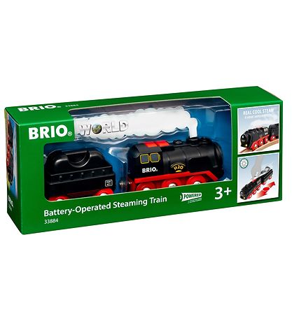 BRIO World Lest - 3 Partar - Battery-Operated Steaming Train 338