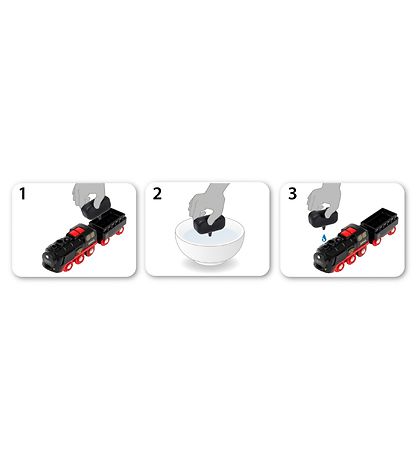 BRIO World Lest - 3 Partar - Battery-Operated Steaming Train 338